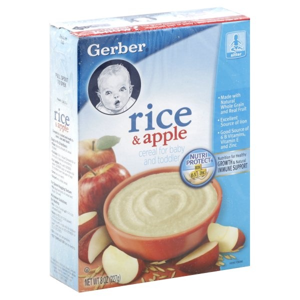 slide 1 of 1, Gerber Rice W/Apples, 1 ct