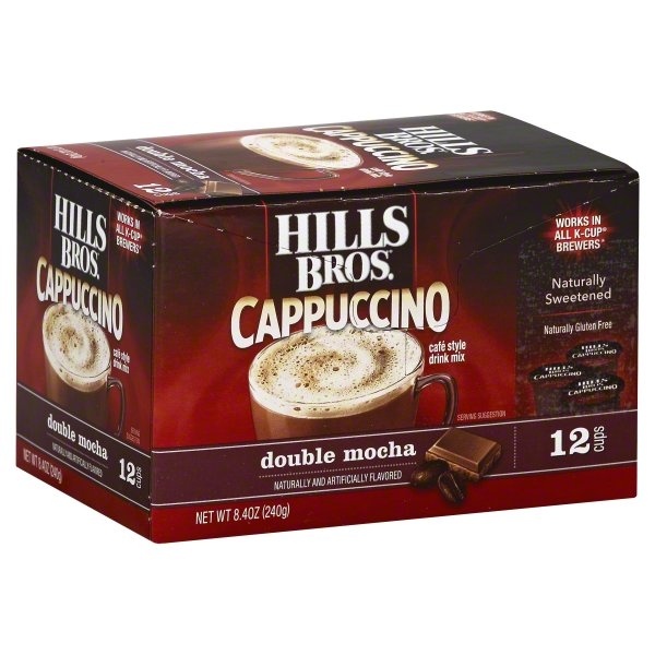 slide 1 of 1, Hills Bros. Cappuccino Double Mocha Cafe Style Drink Mix Single Serve Cups Box, 12 ct; 8.4 oz