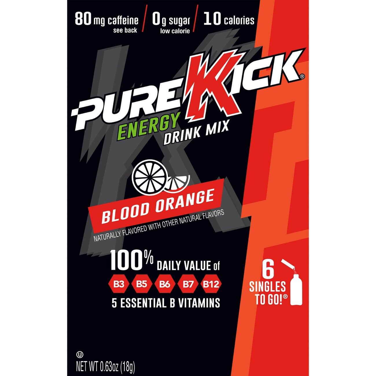 slide 1 of 6, Pure Kick Energy Drink Mix 6 ea, 6 ct