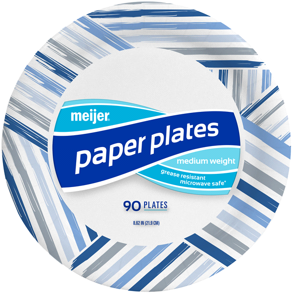 slide 1 of 1, Meijer 8-5/8'' Paper Plates, 90 ct