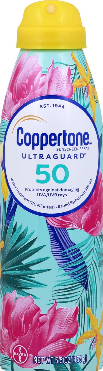 slide 5 of 7, Coppertone Ultra Guard Sunscreen Spray SPF 50, 5.5 oz