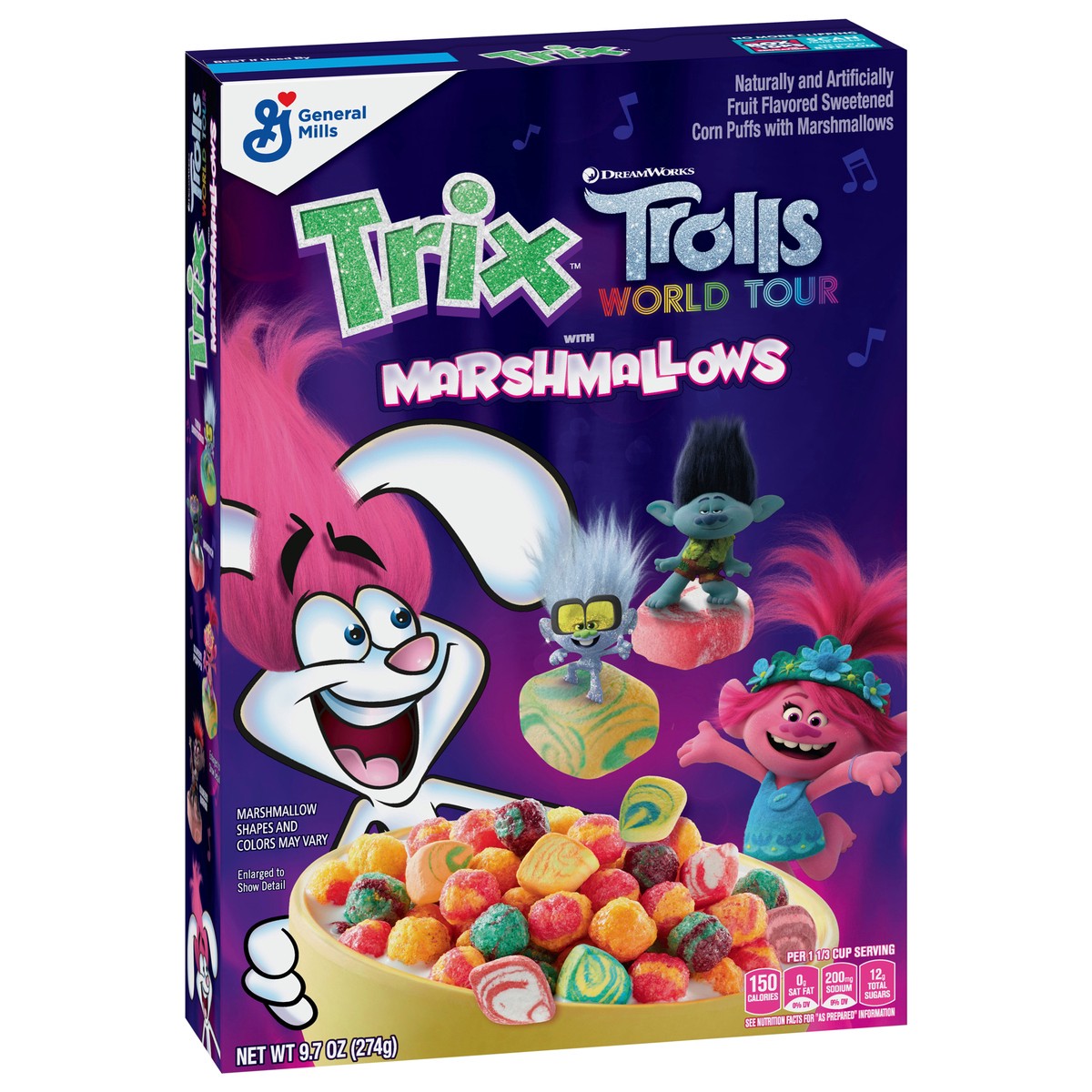 slide 2 of 14, Trix Trolls with Marshmallows Breakfast Cereal, 9.7 oz, 9.7 oz