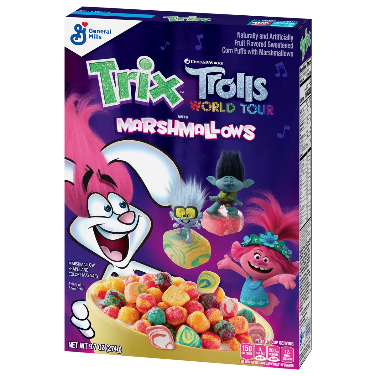 slide 3 of 14, Trix Trolls with Marshmallows Breakfast Cereal, 9.7 oz, 9.7 oz