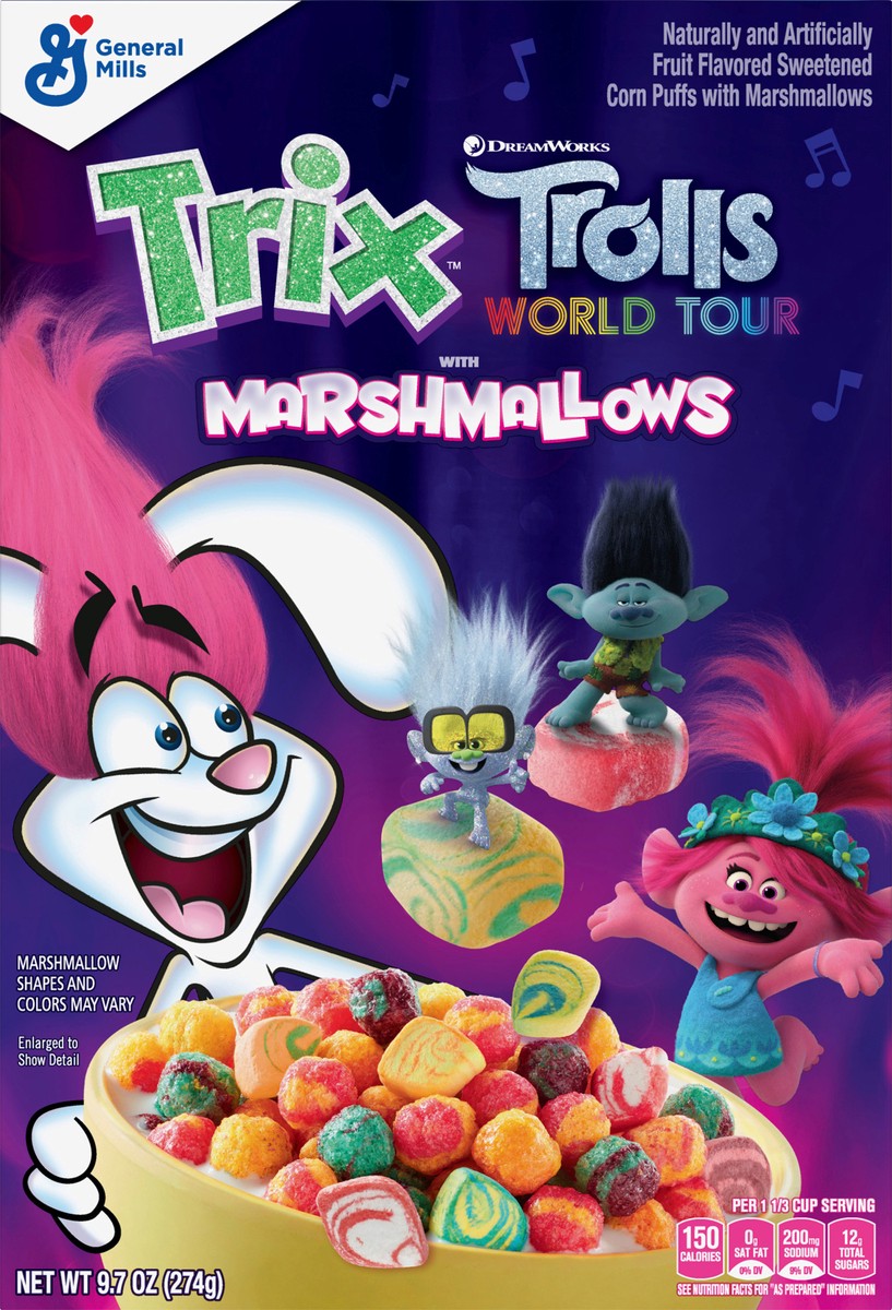 slide 8 of 14, Trix Trolls with Marshmallows Breakfast Cereal, 9.7 oz, 9.7 oz