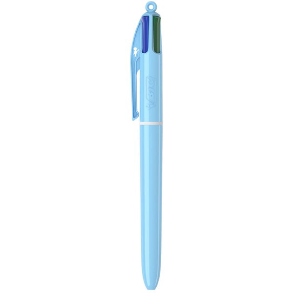 slide 7 of 7, BIC 4-Color Retractable Ball Point Pen, Medium 1.0MM Point, Assorted Pastel Barrels, Assorted Ink Pack Of 3, 3 ct