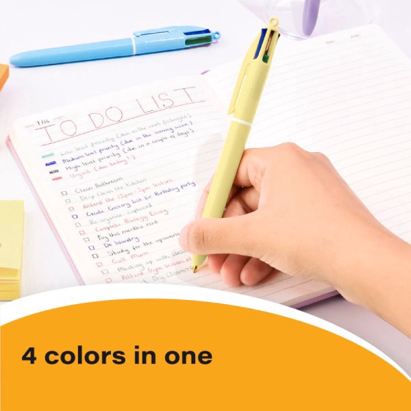 slide 3 of 7, BIC 4-Color Retractable Ball Point Pen, Medium 1.0MM Point, Assorted Pastel Barrels, Assorted Ink Pack Of 3, 3 ct