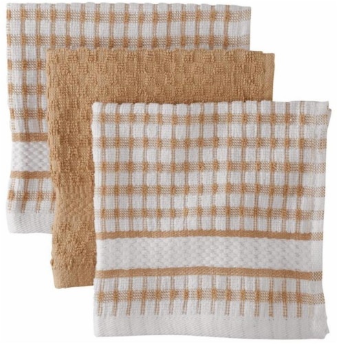 slide 1 of 1, Everyday Living Popcorn Dishcloths - 3-Pack - Biscotti, 16 in x 28 in