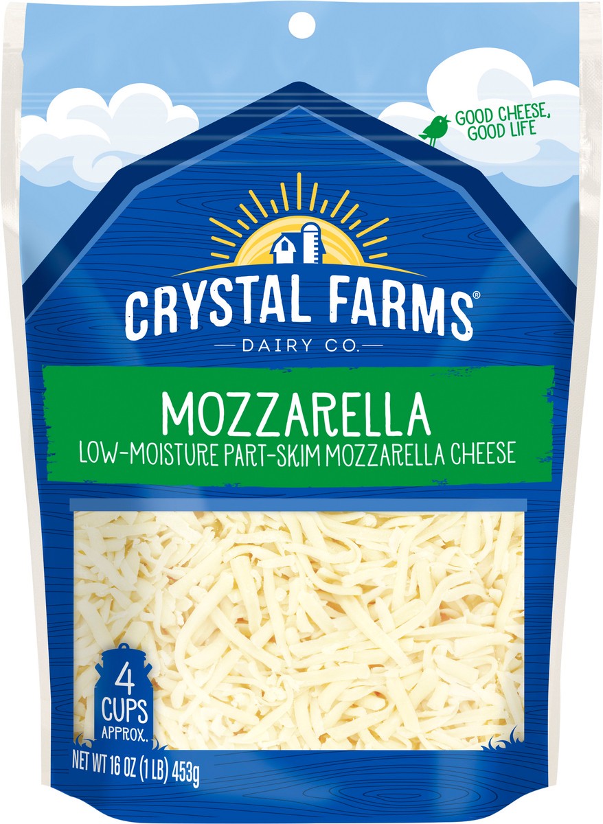 slide 5 of 6, Crystal Farms Shredded Mozzarella Cheese,16 oz, 16 oz