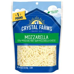 Crystal Farms Shredded Mozzarella Cheese, 16 oz