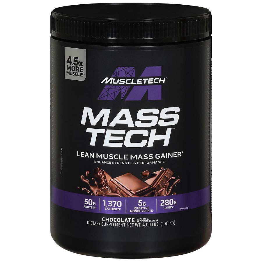 slide 1 of 5, MuscleTech Mass Tech Chocolate Mass Gainer 4.00 lb, 4 lb