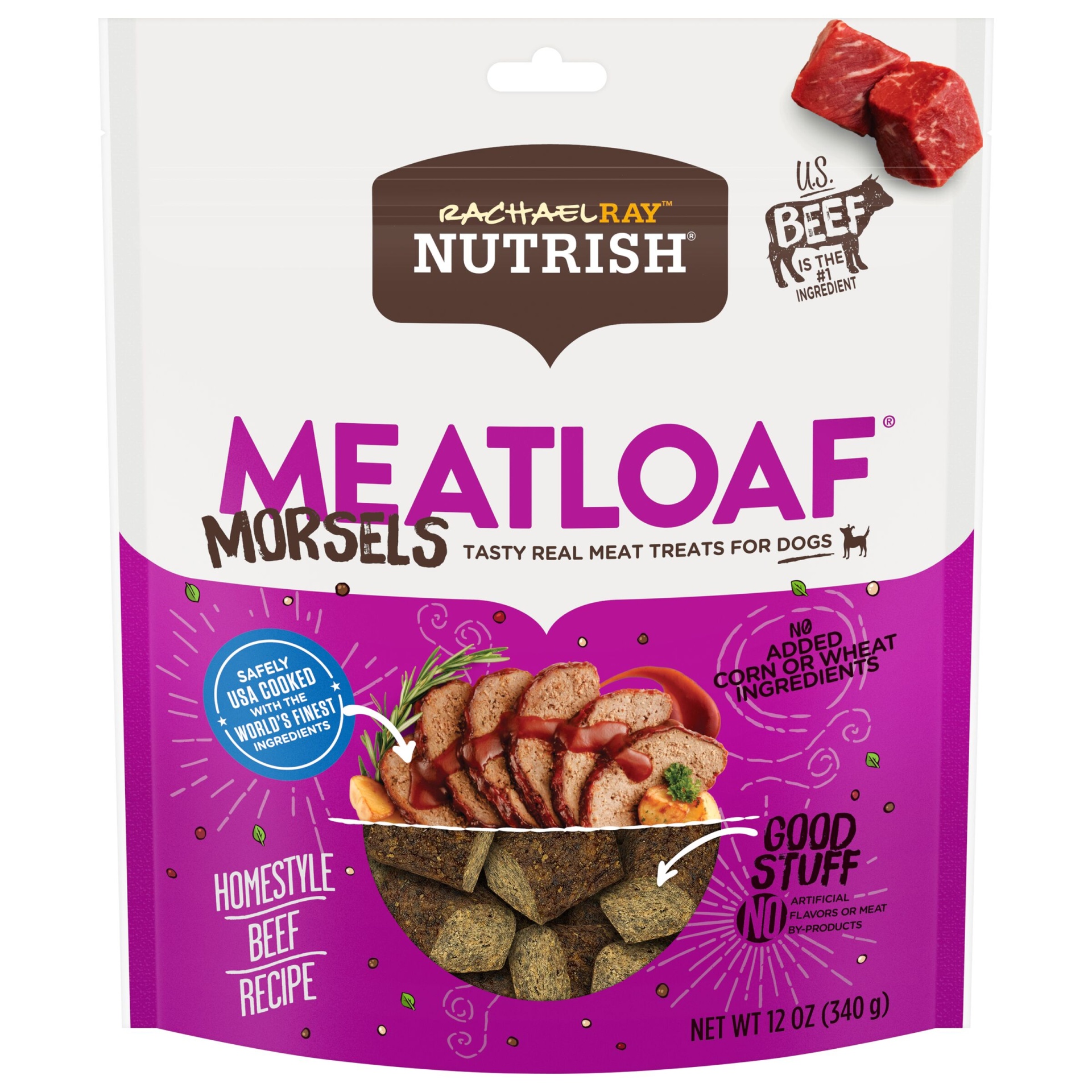 slide 1 of 5, Rachael Ray Nutrish Meatloaf Morsels Dog Treats, Homestyle Beef Recipe, 12 oz
