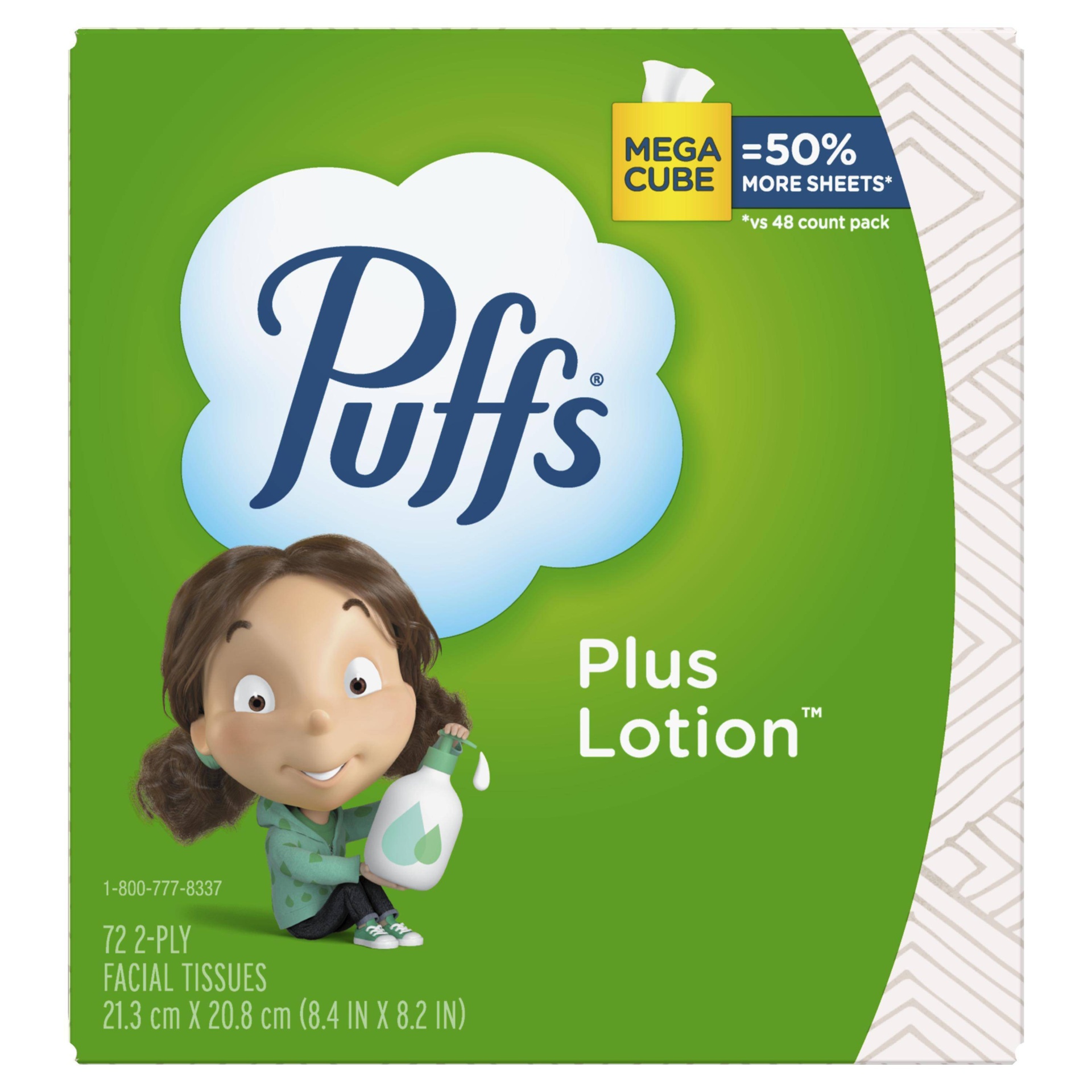 slide 1 of 4, Puffs Plus Lotion Facial Tissue - 72ct, 72 ct