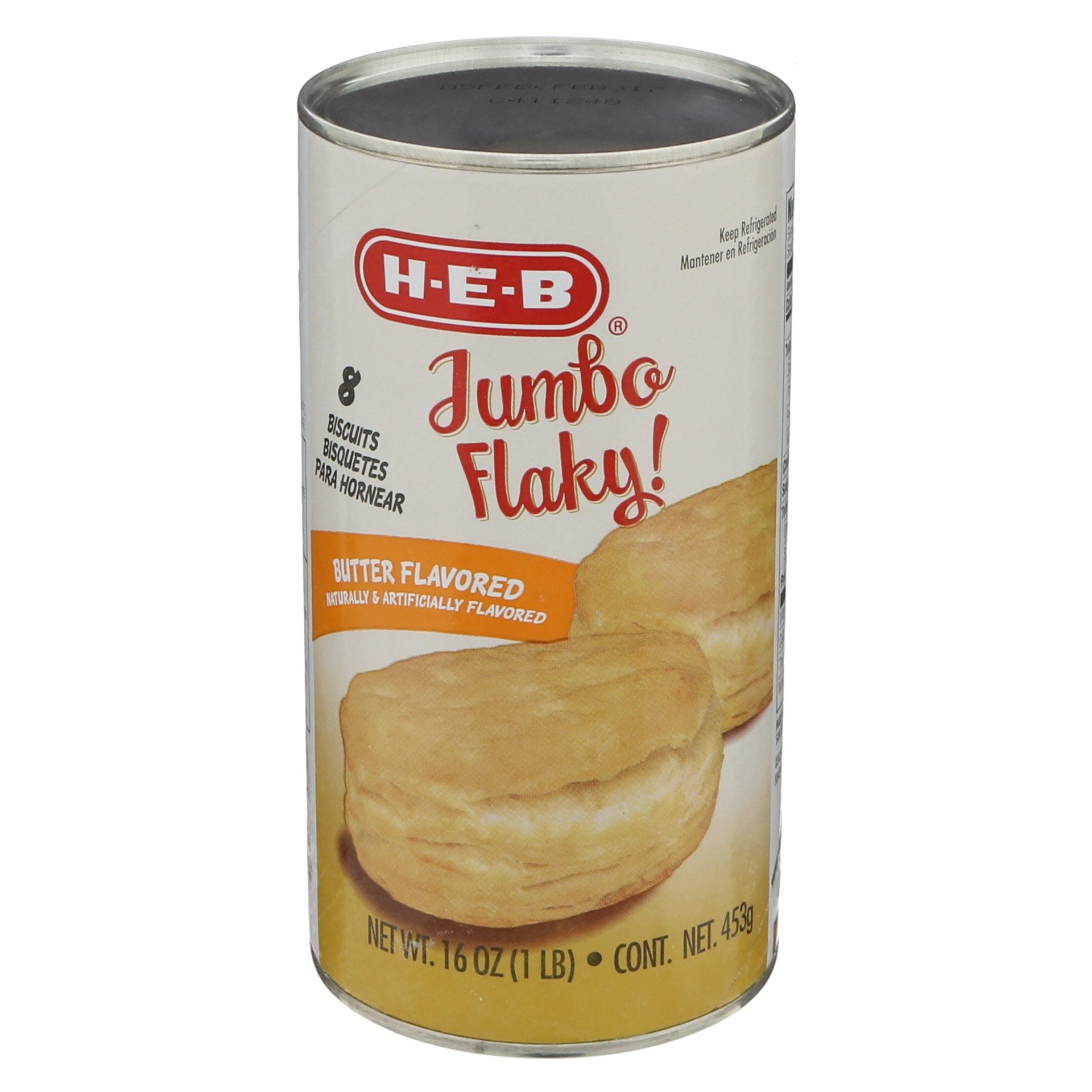 slide 1 of 1, Hill Country Fare Jumbo Flaky Butter Flavor Biscuits, 8 ct