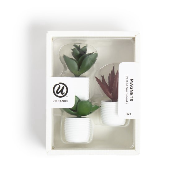 slide 3 of 4, U Brands® Succulent Locker Magnets, 2-3/8"" x 1-5/8"", Multicolor, Set Of 3 Magnets, 1 ct
