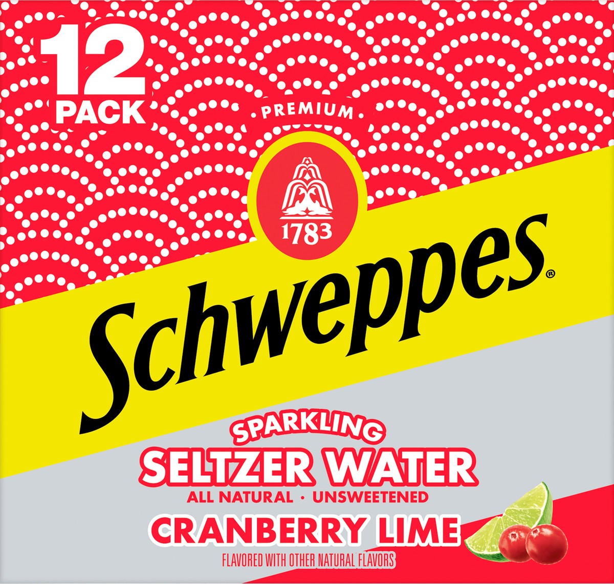 slide 5 of 7, Schweppes Cranberry Lime Sparkling Seltzer Water, 12 fl oz cans, 12 pack, 12 ct