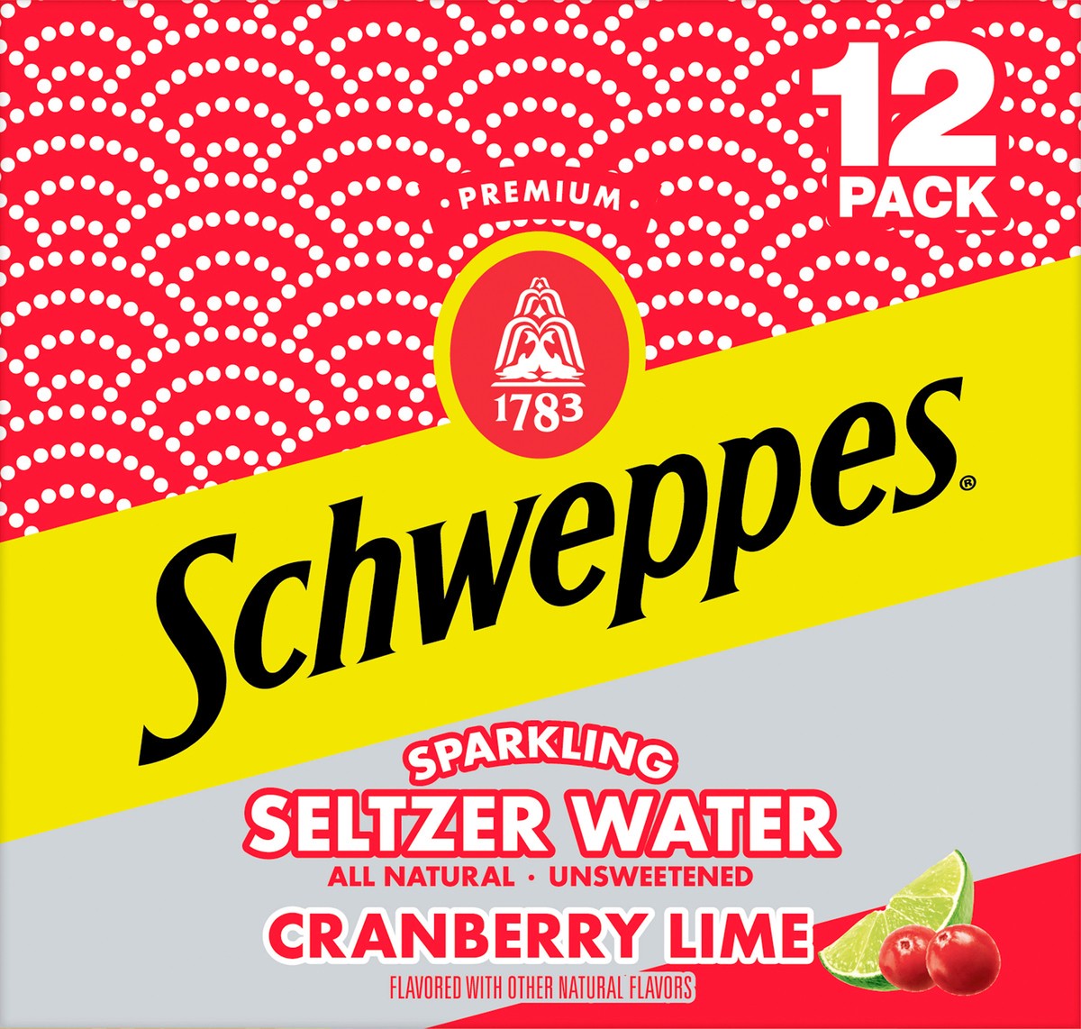 slide 6 of 7, Schweppes Cranberry Lime Sparkling Seltzer Water, 12 fl oz cans, 12 pack, 12 ct