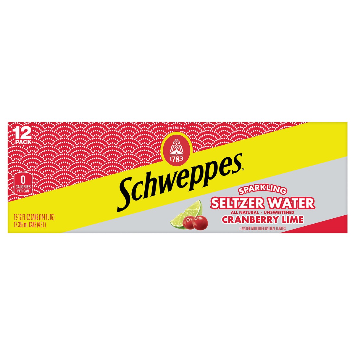 slide 1 of 7, Schweppes Cranberry Lime Sparkling Seltzer Water, 12 fl oz cans, 12 pack, 12 ct