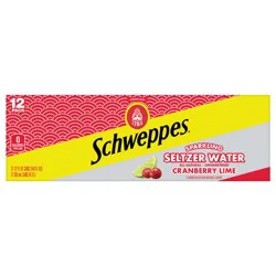 Schweppes Cranberry Lime Sparkling Seltzer Water- 12 ct