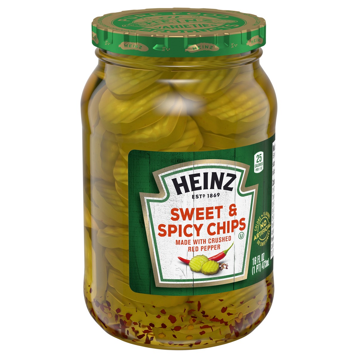 slide 8 of 9, Heinz Sweet & Spicy Pickle Chips with Crushed Red Pepper, 16 fl oz Jar, 16 fl oz