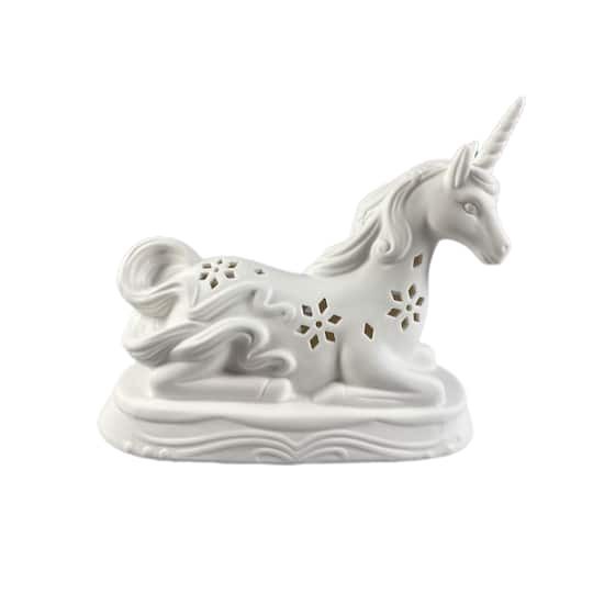 slide 1 of 5, 8.5" Led Diy Ceramic Unicorn Decor By Make Market, 8.46 in x 3.6 in x 6.5 in