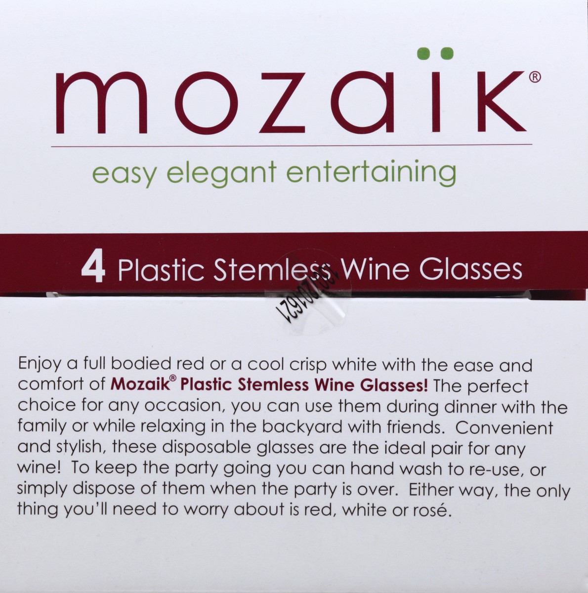 slide 2 of 4, Mozaik Wine Glass Stemless, 4 ct