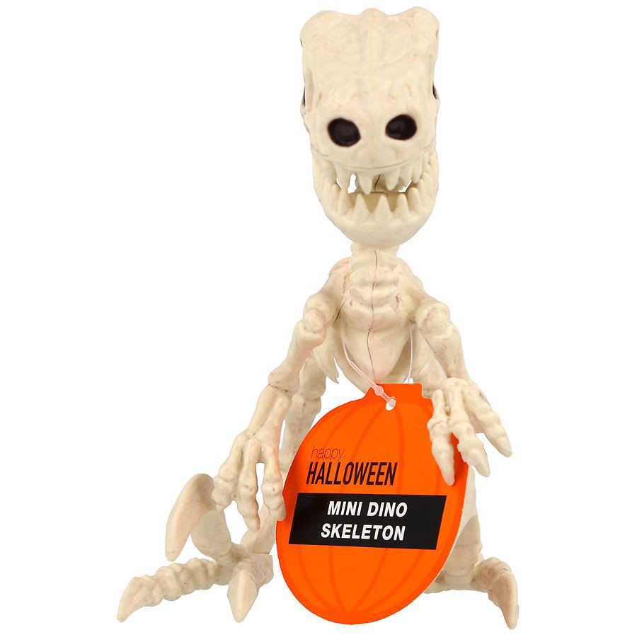 slide 3 of 5, Happy Halloween Mini Dino Skeleton, 1 ct