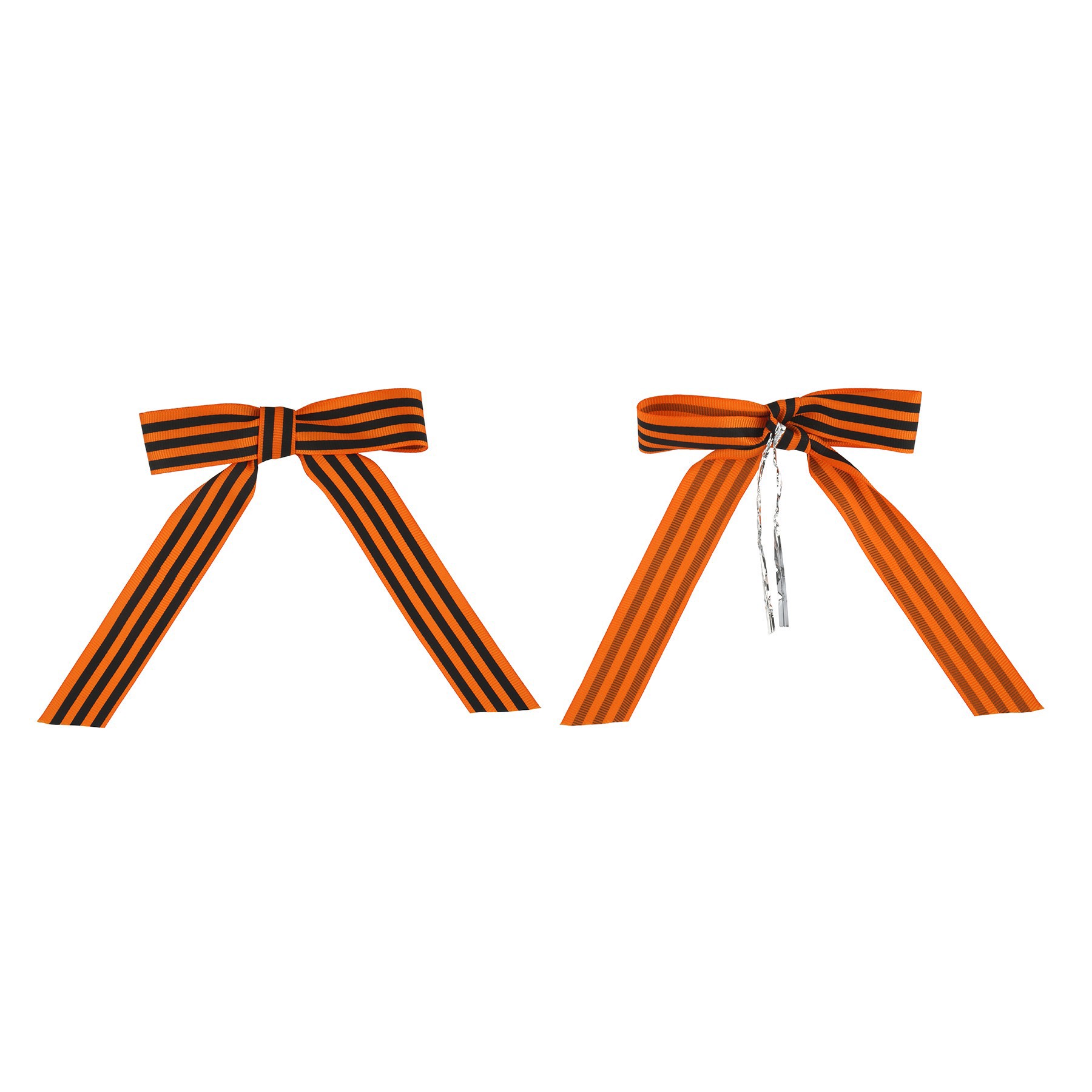 slide 2 of 2, 6" Orange & Black Striped Bows, 6ct. By Celebrate It, 6 ct