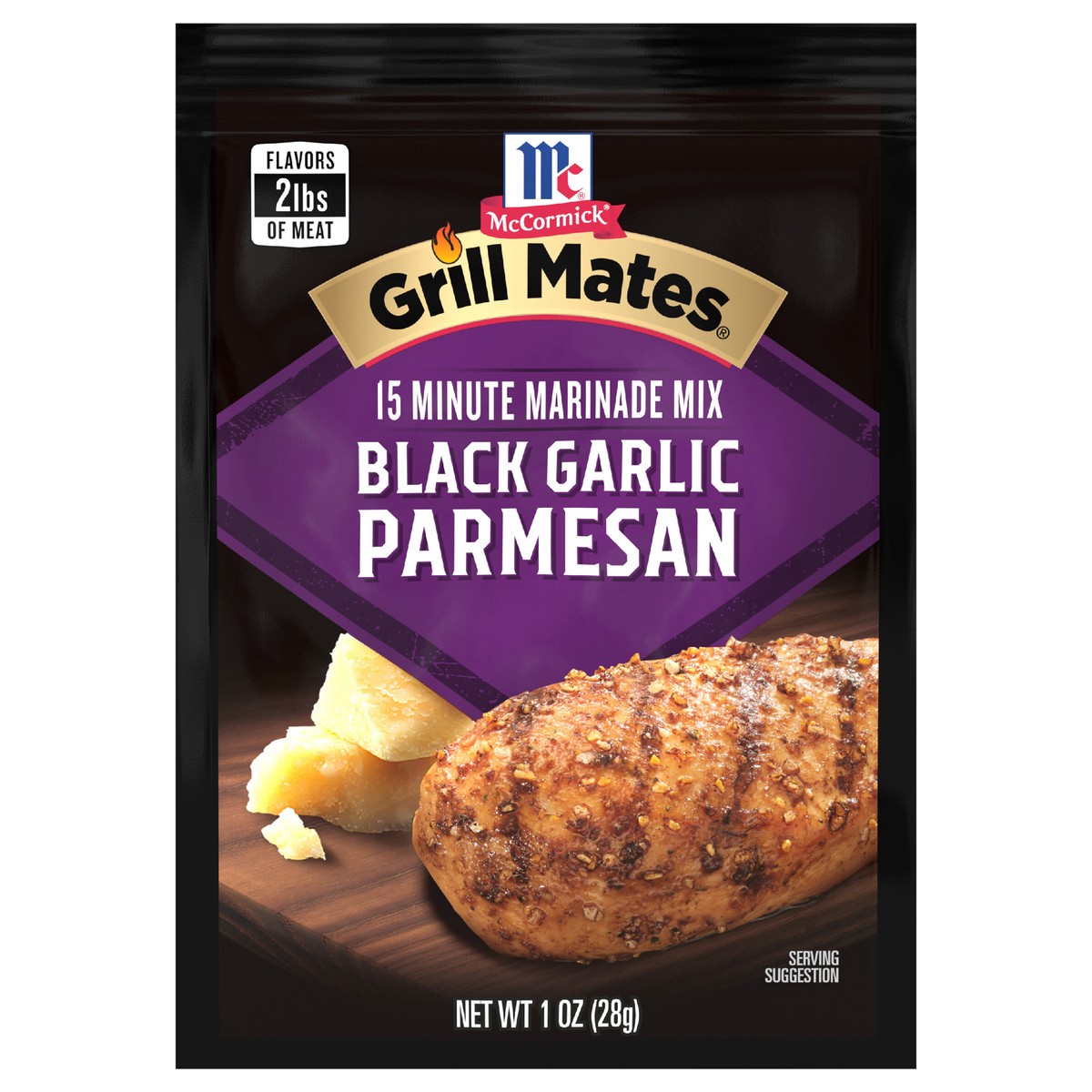 slide 1 of 9, McCormick Grill Mates Marinade Mix - Black Garlic Parmesan, 1 oz, 1 oz