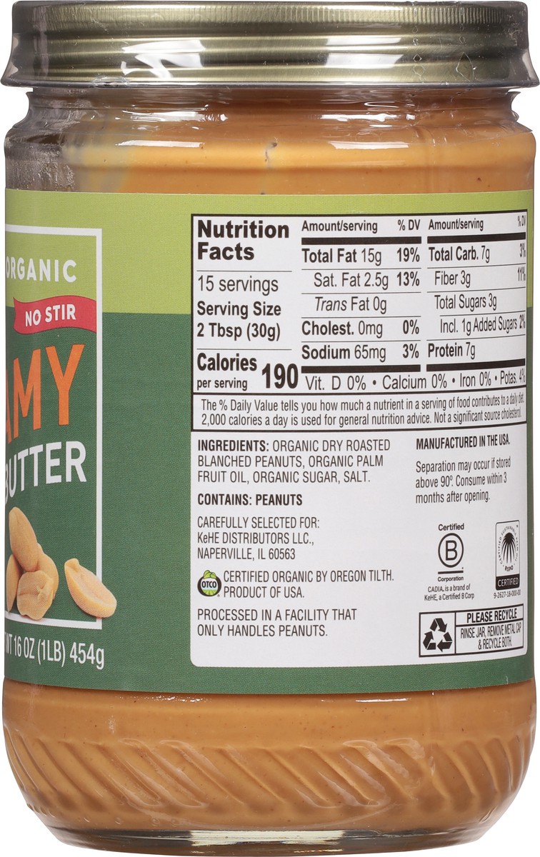 slide 7 of 9, Cadia Organic Creamy Peanut Butter 16 oz, 16 oz