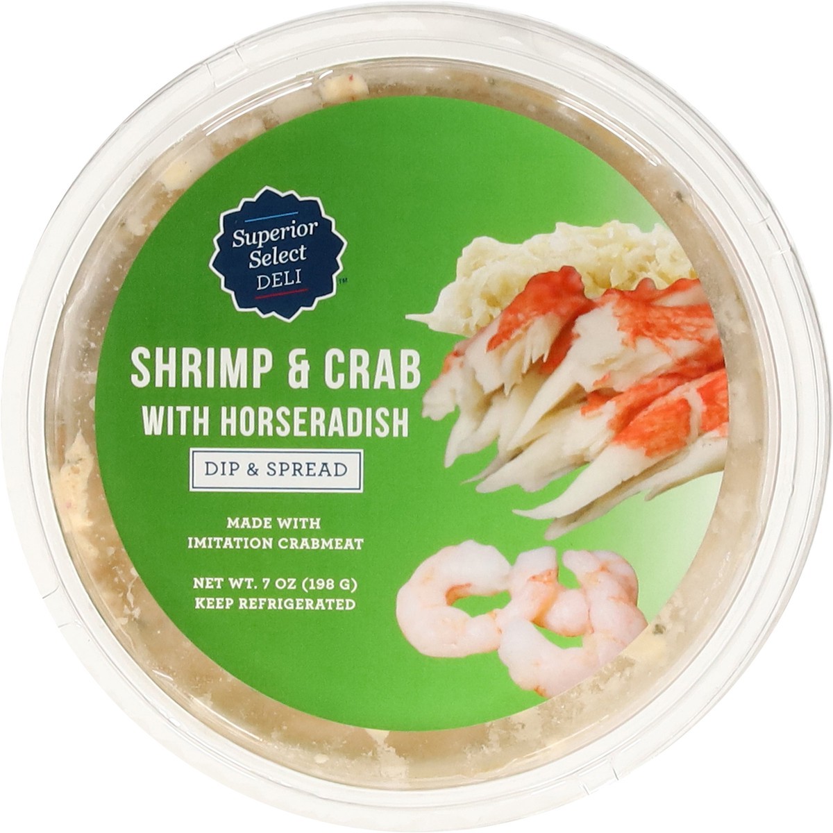slide 6 of 13, Superior Select Shrimp & Crab with Horseradish Dip & Spread 7 oz, 7 oz