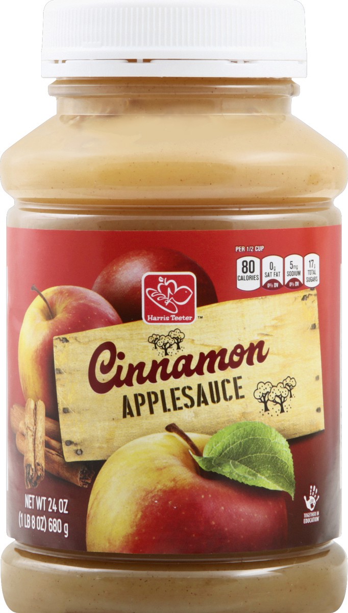 slide 2 of 2, Harris Teeter Applesauce - Cinnamon, 24 oz