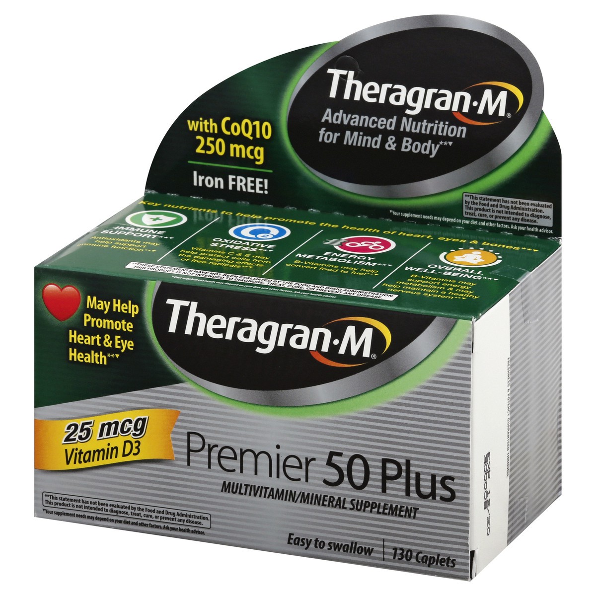 slide 10 of 12, Theragran M Premier 50 Plus 130 ea, 130 ct