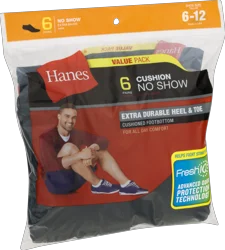 Hanes Men's Cushion No Show Socks 6 ea