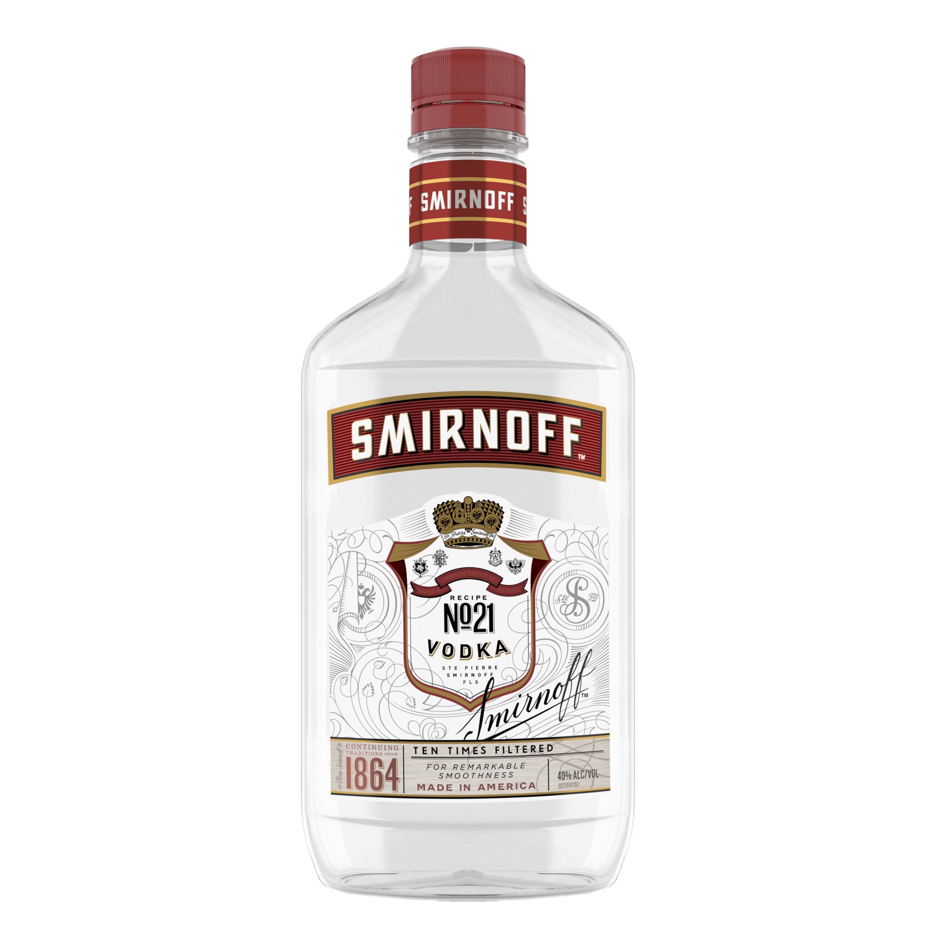 slide 1 of 10, Smirnoff No. 21 80 Proof Vodka, 375 mL PET Bottle, 375 ml
