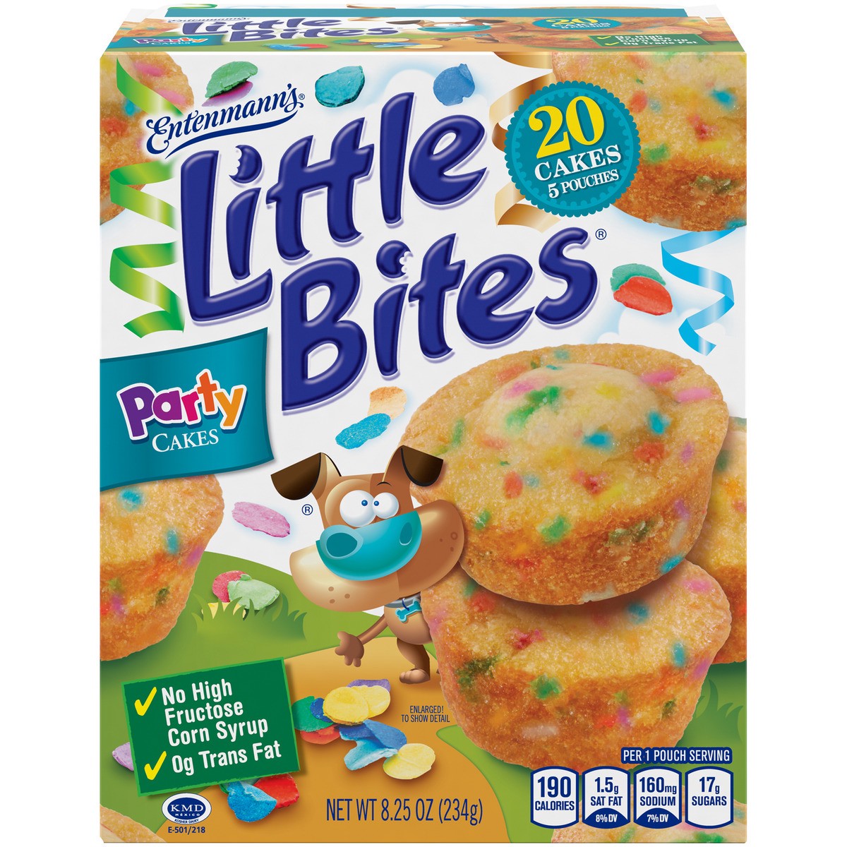 slide 1 of 5, Entenmann's Little Bites Party Cake Mini Muffins, 5 pouches, 8.25 oz, 5 ct