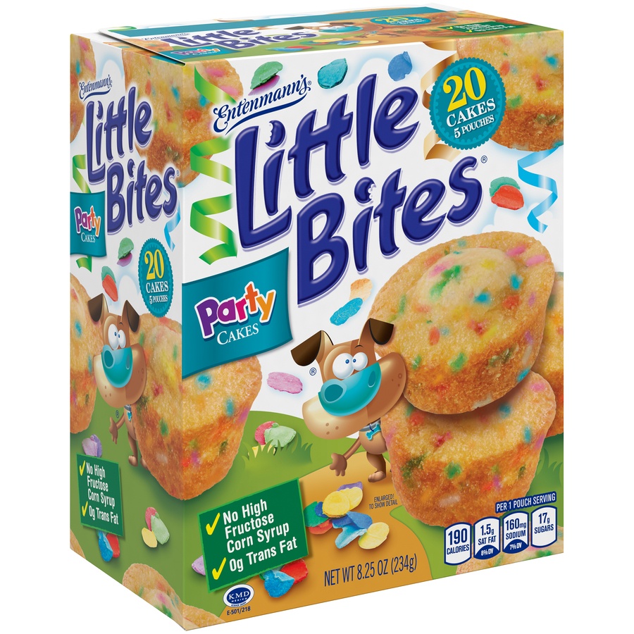 slide 3 of 8, Entenmann’s Little Bites Party Cake Muffins, 8.25 oz