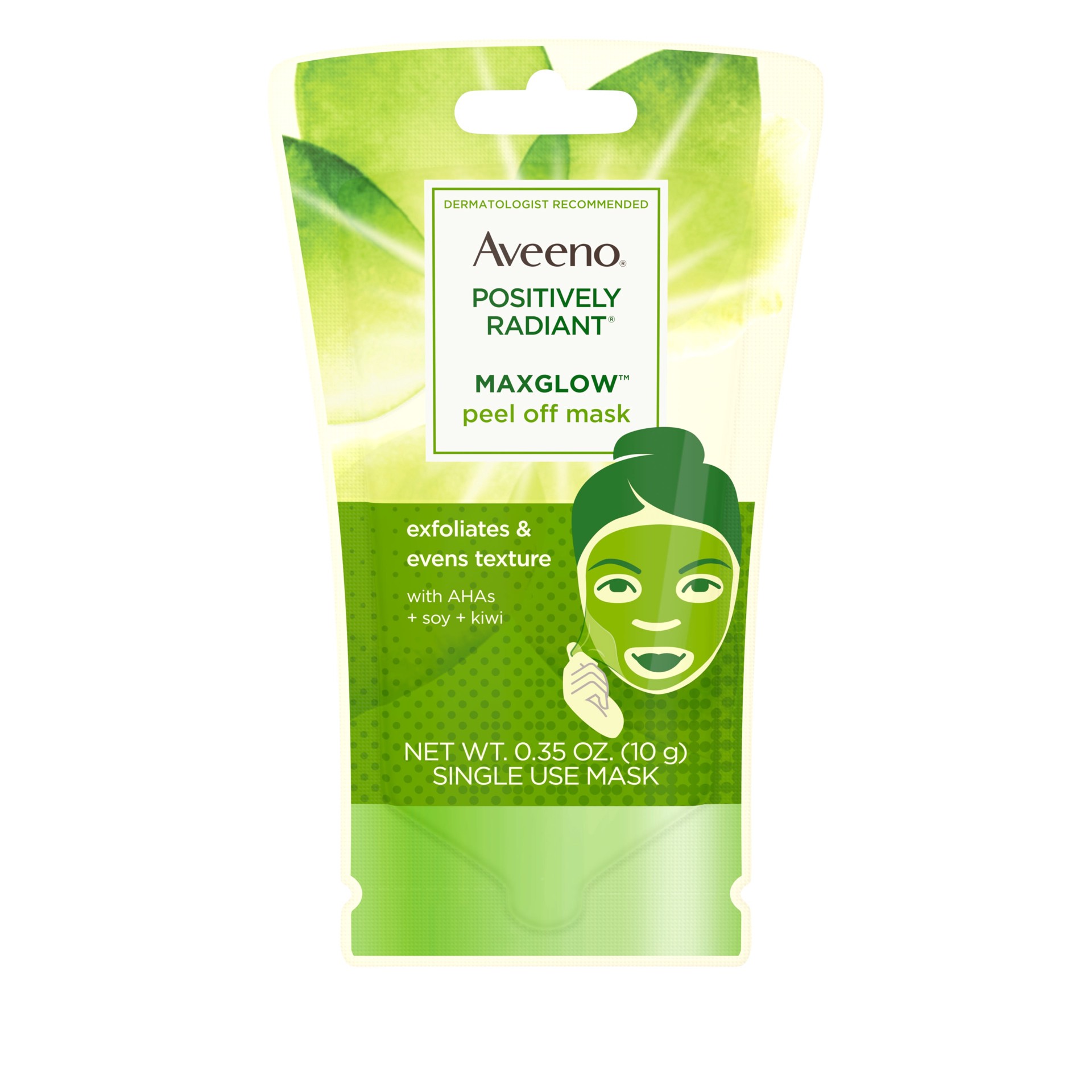 slide 1 of 6, Aveeno Positively Radiant MaxGlow Peel Off Face Mask, 0.35 oz, 0.35 oz