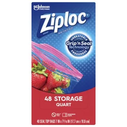 Ziploc Quart Storage Seal Top Bags 48 ea