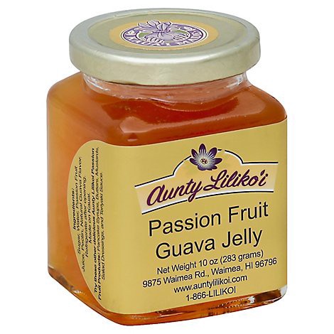 slide 1 of 1, Aunty Lilikoi Pass Fruit Guava Jelly, 10 oz