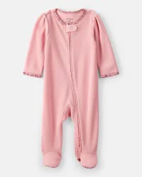 Carter's Baby Girl Cotton Long-Sleeve 2-Way Zip Sleep & Play - Pink - 3M