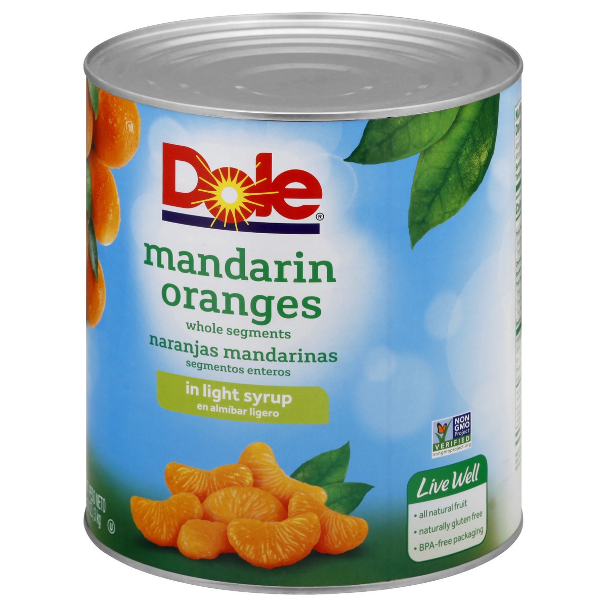 slide 6 of 10, Dole Mandarin Oranges Whole Segments In Light Syrup 6.10 lb. Can, 6.10 lb