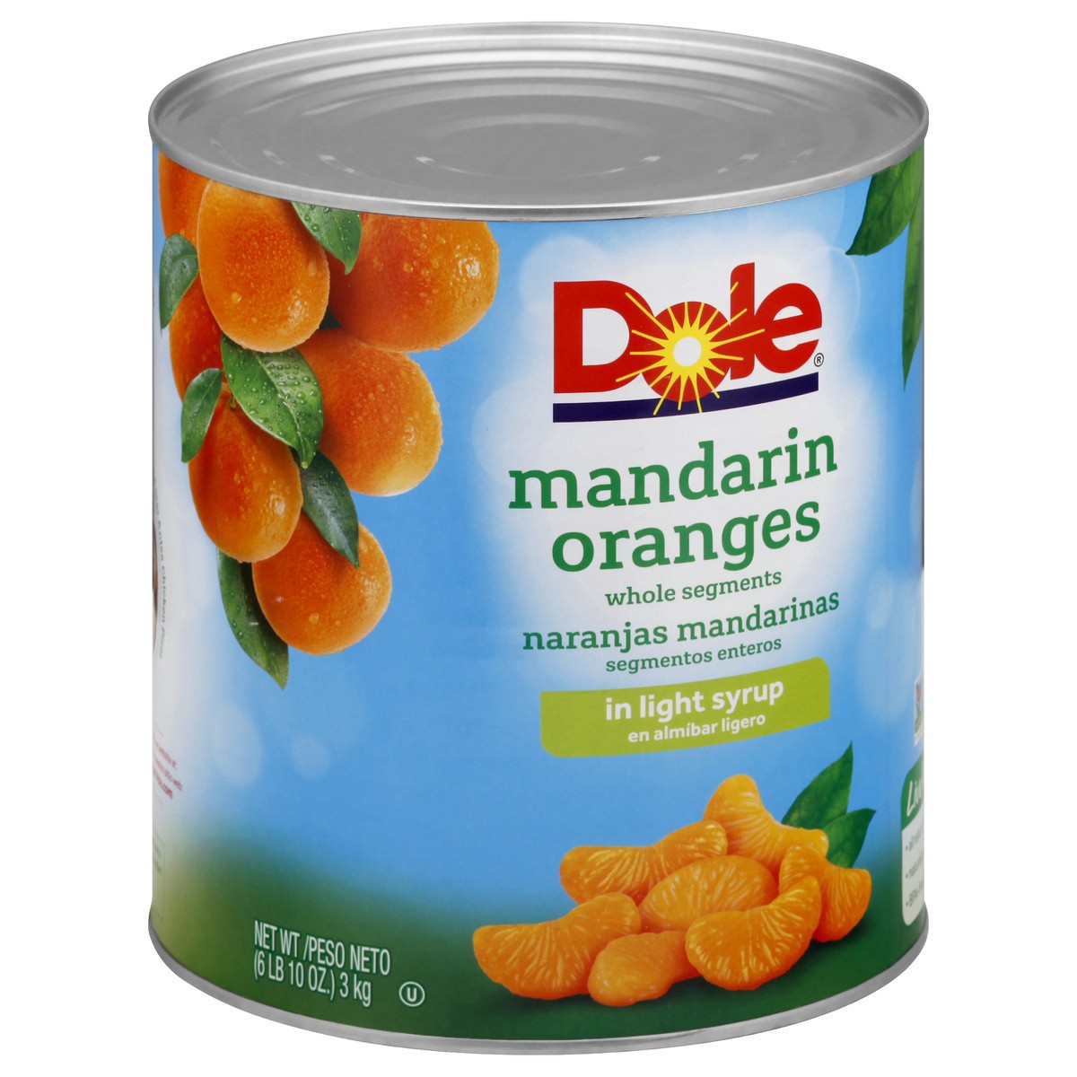 slide 9 of 10, Dole Mandarin Oranges Whole Segments In Light Syrup 6.10 lb. Can, 6.10 lb