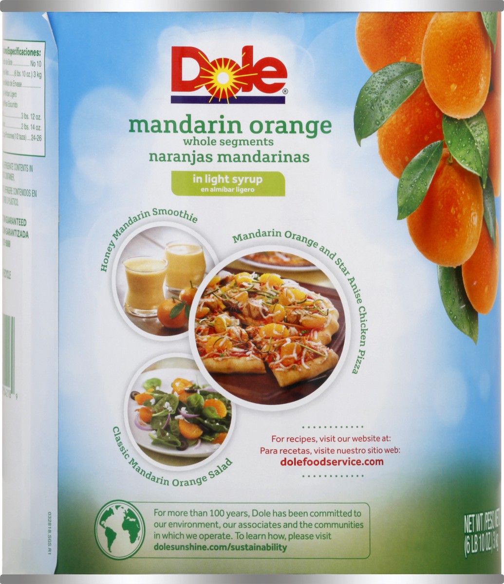 slide 5 of 10, Dole Mandarin Oranges Whole Segments In Light Syrup 6.62 lb. Can, 6.62 lb