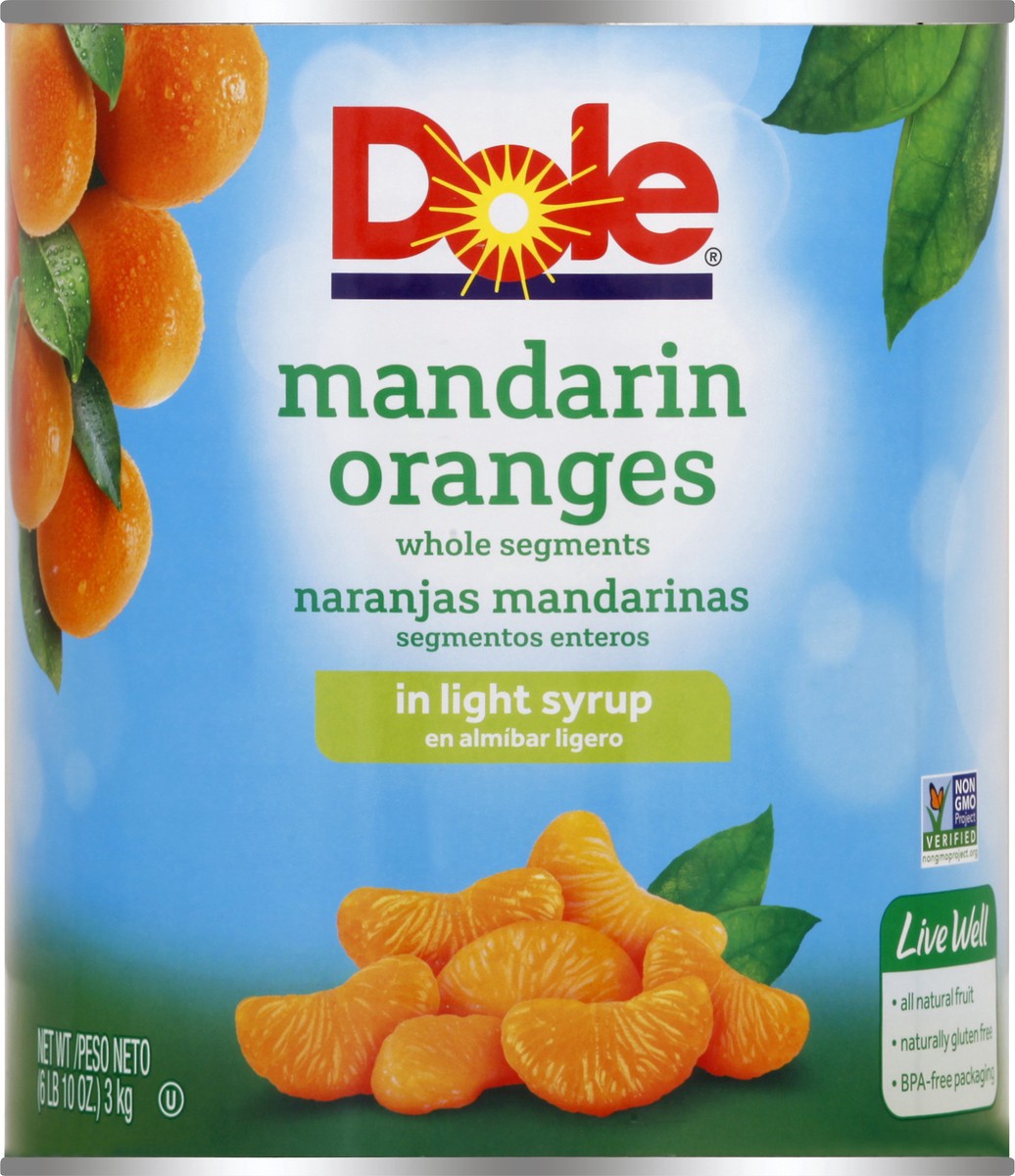 slide 5 of 10, Dole Mandarin Oranges Whole Segments In Light Syrup 6.10 lb. Can, 6.10 lb
