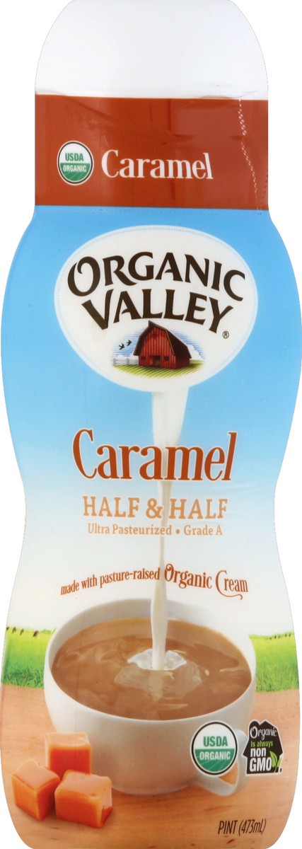 slide 1 of 8, Organic Valley Half & Half 1 pt, 1 pint