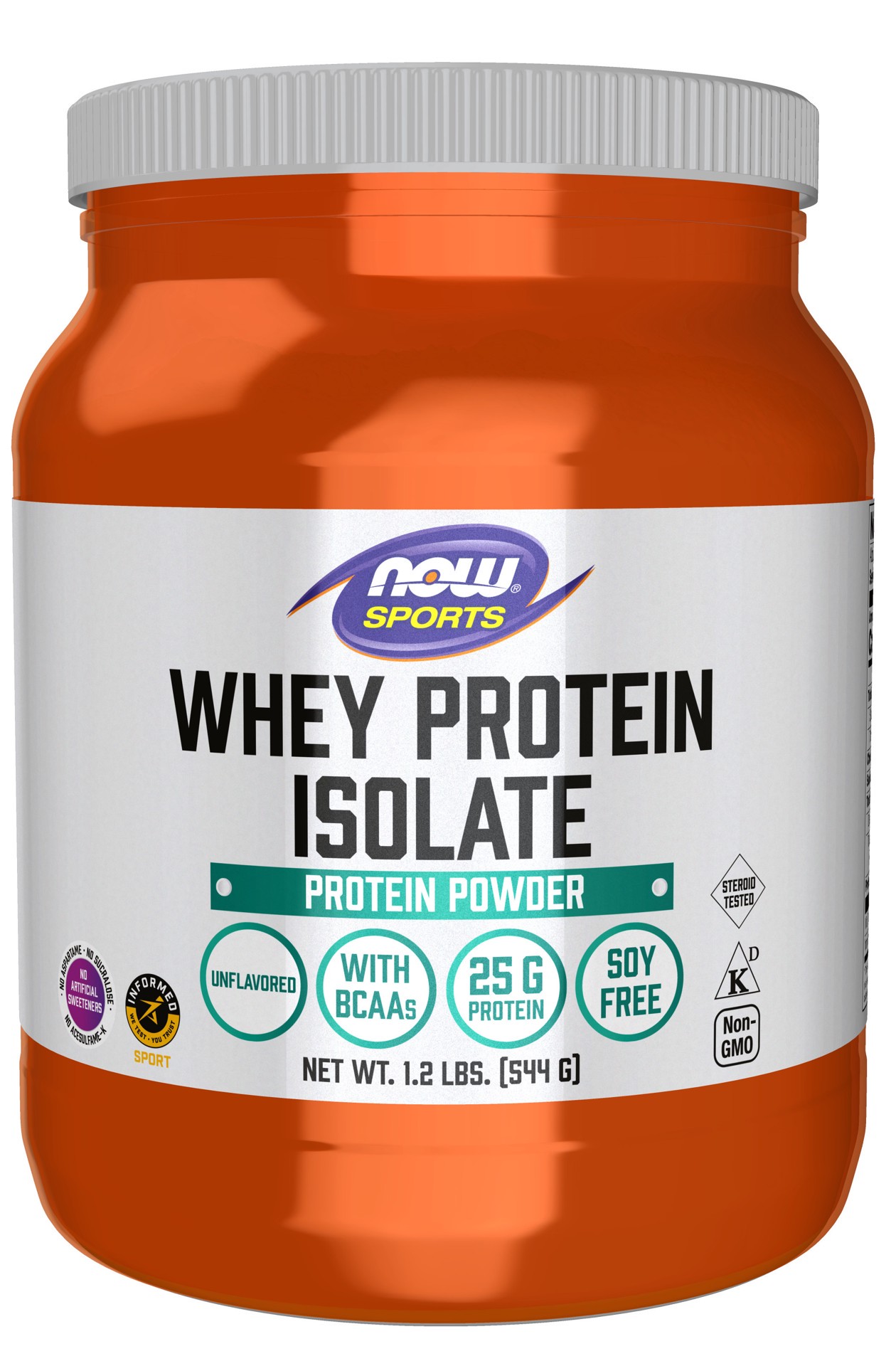 slide 1 of 5, NOW Sports Whey Protein Isolate, Unflavored Powder - 1.2 lb., 1 ct