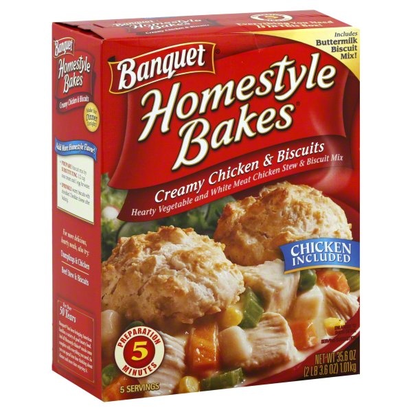 slide 1 of 1, Banquet Homestyle Bakes Creamy Chicken & Biscuits, 1 ct