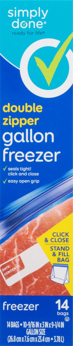 slide 9 of 17, Simply Done Gallon Size Freezer Bags, 14 ct