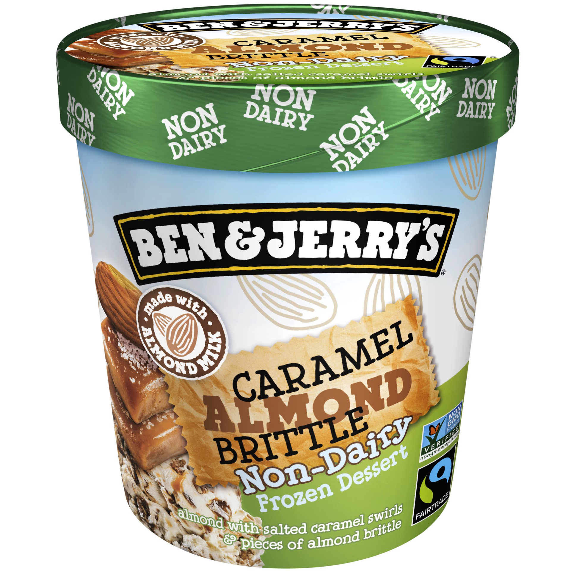 slide 1 of 6, Ben & Jerry's Non-dairy Caramel Almond Brittle, 16 oz