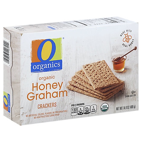 slide 1 of 1, O Organics Organic Crackers Honey Graham Box, 14.4 oz